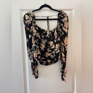 Free People Floral Long sleeve Blouse